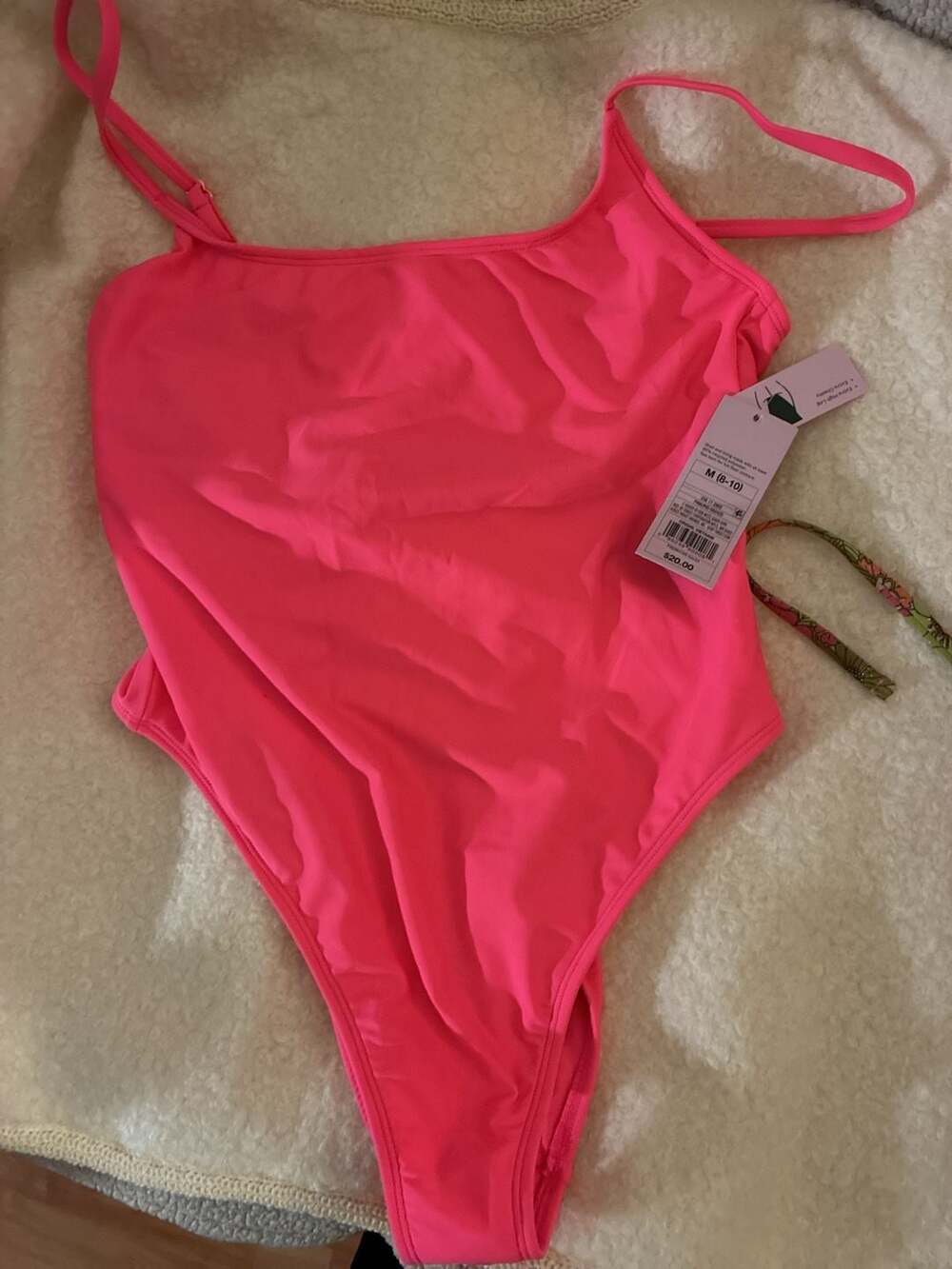 Wild Fable Women's Extra Cheeky Extra High Leg One Piece Swimsuit in Hot Pink